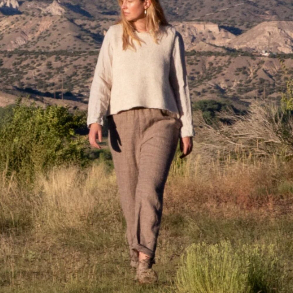 Open Weave Trail Linen Pull-On Pants